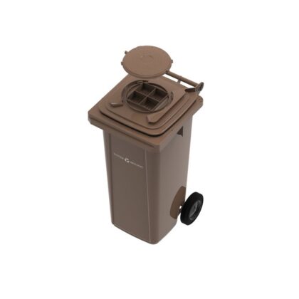 Šiukšlių konteineris su mikrobiologiniu filtru,120 L, rudas